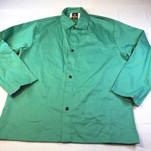 TILLMAN FR7A Green Flame Resistant Work Welding Jacket Size L Snap Front